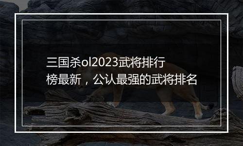 三国杀ol2023武将排行榜最新，公认最强的武将排名