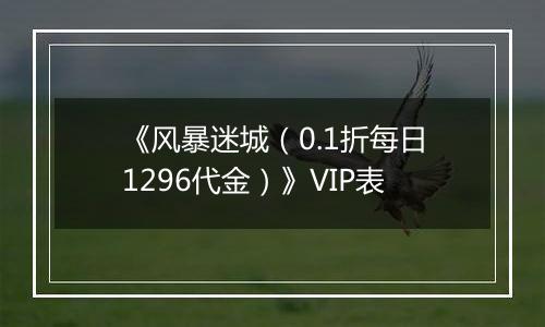 《风暴迷城（0.1折每日1296代金）》VIP表