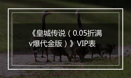 《皇城传说（0.05折满v爆代金版）》VIP表