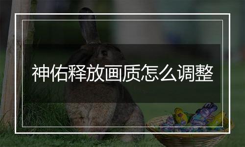 神佑释放画质怎么调整