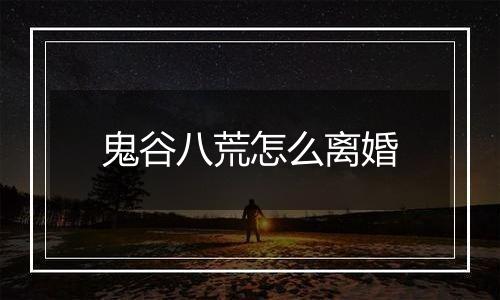 鬼谷八荒怎么离婚