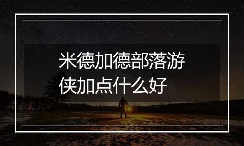 米德加德部落游侠加点什么好