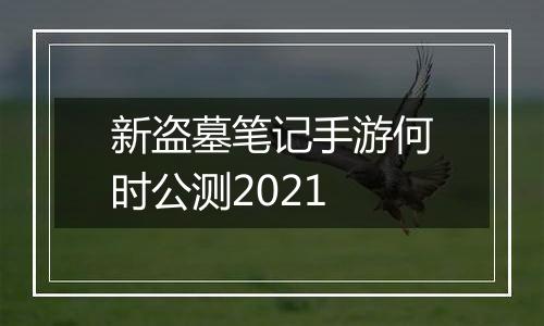 新盗墓笔记手游何时公测2021