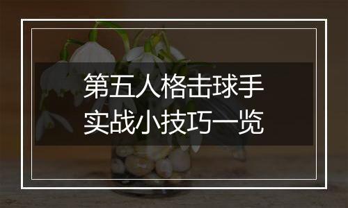 第五人格击球手实战小技巧一览