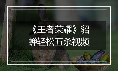 《王者荣耀》貂蝉轻松五杀视频