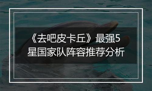 《去吧皮卡丘》最强5星国家队阵容推荐分析