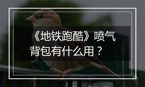 《地铁跑酷》喷气背包有什么用？