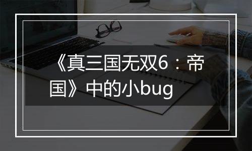 《真三国无双6：帝国》中的小bug