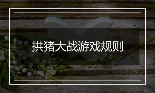 拱猪大战游戏规则