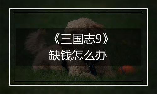 《三国志9》缺钱怎么办