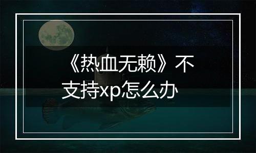 《热血无赖》不支持xp怎么办