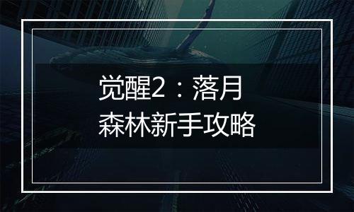 觉醒2：落月森林新手攻略