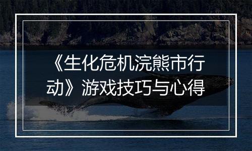 《生化危机浣熊市行动》游戏技巧与心得