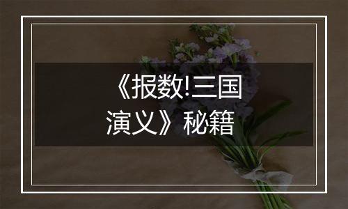 《报数!三国演义》秘籍