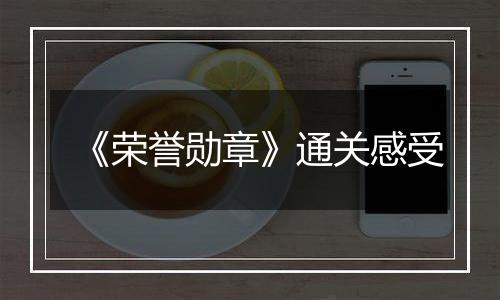 《荣誉勋章》通关感受