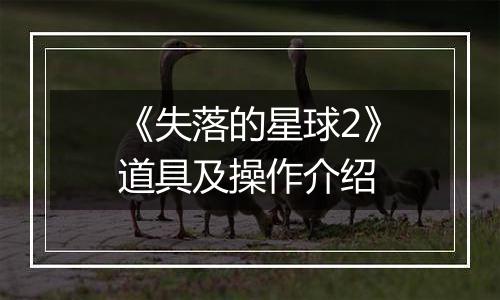 《失落的星球2》道具及操作介绍