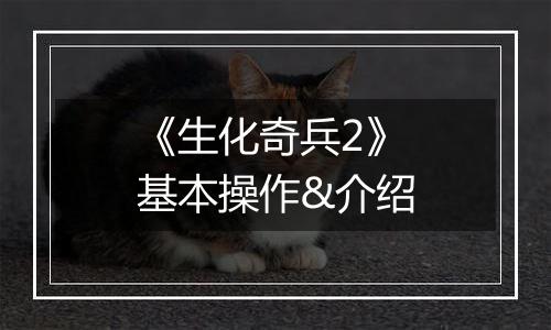 《生化奇兵2》基本操作&介绍