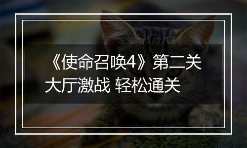 《使命召唤4》第二关大厅激战 轻松通关