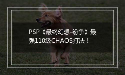PSP《最终幻想-纷争》最强110级CHAOS打法！