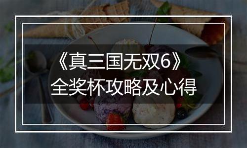 《真三国无双6》全奖杯攻略及心得