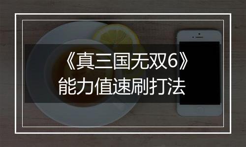 《真三国无双6》能力值速刷打法