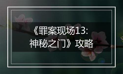 《罪案现场13:神秘之门》攻略