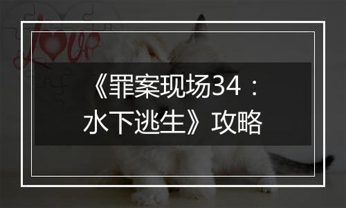 《罪案现场34：水下逃生》攻略