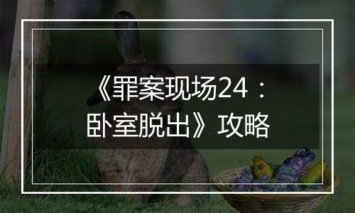 《罪案现场24：卧室脱出》攻略