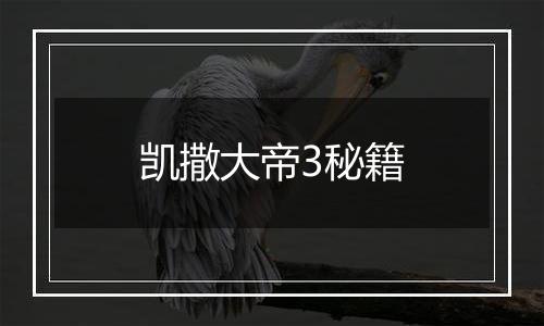 凯撒大帝3秘籍