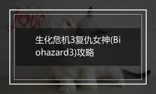 生化危机3复仇女神(Biohazard3)攻略