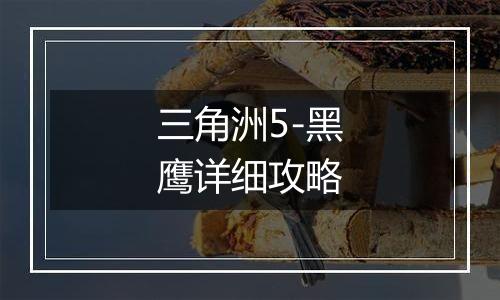 三角洲5-黑鹰详细攻略