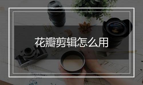 花瓣剪辑怎么用